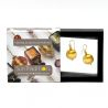 Pastiglia yellow gold earrings genuine venice murano glass