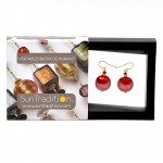 Boucles d'oreilles verre rouge