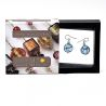 Blue earrings charly fili in real murano glass venice