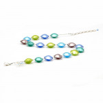 Collier argent multicolore verre de murano de venise