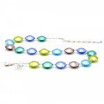 Collier en verre de murano argent multicolore