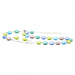 Conjunto de joyas multicolore azul plata genuino cristal de murano de venecia