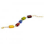 Bracelet en verre de murano multicolor et or de venise