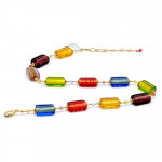 Collar en cristal multicolore y oro de murano de venecia