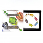 4 seasons summer - genuine multicolor murano glass bracelet from venice