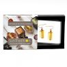 4 seasons - gold amber earrings genuine murano glass venice