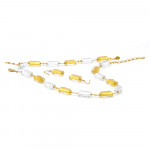 4 seasons winter - jewellery set in real glass murano