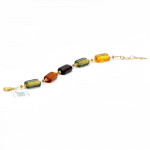 Amber murano glass bracelet genuine murano jewel of venice