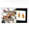 4 stagioni-ambra - orecchini-gioielli in autentico vetro di murano di venezia
