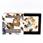 4 jahreszeiten herbst- kette lang italienischer schmuck in gold und aus echtem muranoglas