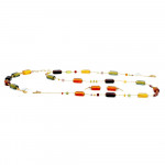 Schmuckset lang collier bernstein schmuck aus echtem muranoglas aus venedig