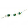 Sasso bicolore green - green and blue murano glass bracelet real jewel of venice italy