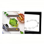 Ball silver bracelet - genuine silver murano glass bradelet from venice