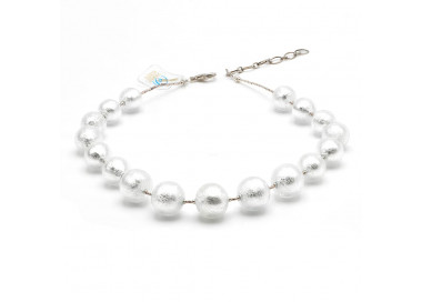 Collier en verre de murano argent
