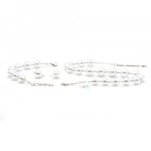 Parure de bijoux argent - parure de bijoux argent en veritable verre de murano de venise