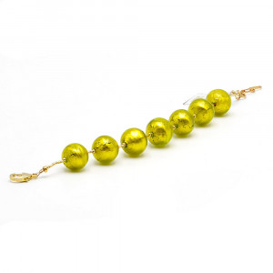Bracciale verde lime in vetro di murano