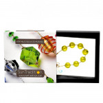 Pulsera ball verde anís genuina de cristal de murano de venecia