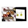 Ball lime earrings genuine venice murano glass