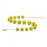 Lime green and gold necklace genuine murano glass of venice