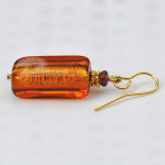 Amber murano glass jewelry earrings