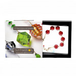 Ball red and gold bracelet - genuine murano glass bracelet from venice