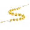 Ball gold necklace jewelry gold genuine murano glass of venice