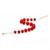 Red collar mock - neck collar jewelry red genuine murano glass of venice