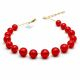 Rode bal - rode halsband jewel, originele murano glas van venetië