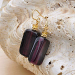 Boucles d'oreilles verre murano amethyste