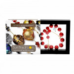 Necklace red ball - red collar jewel, genuine murano glass of venice