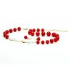 Ball red and gold jewelry set in real murano glass venice