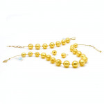 Murano glass gold jewellerey set - gold ball pearls murano glass jewellery set true italian jewel from venice