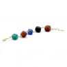 Brown and blue beads murano glass bracelet - blue and brown murano glass bracelet venitian and italian jewel