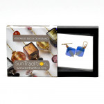 Scoglio satin blue earrings genuine venice murano glass