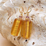 Pendientes cristal murano oro ambar joyería de cristal murano verdadero de venecia