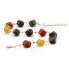 Halskette herbstfarben schmuck aus echtem murano glas aus venedig 