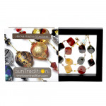 Scoglio satin herbstfarben - gold kette schmuck aus echtem murano glas aus venedig