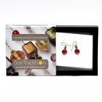 Boucles d'oreilles penelope rouge bijou en veritable verre de murano de venise