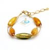 Bracelet en verre de murano ambre