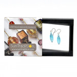 Oliver argent boucles d'oreilles en verre de murano bleu