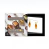Oliver oorbellen van murano-glas amber