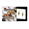 Ohrringe aus muranoglas gold grau olive