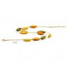 Amber and gold murano glass beds necklace - amber and gold murano glass necklace of venice