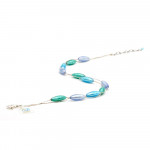 Blue murano glass collar - blue ans silver murano glass necklace real jewellery from venice italy