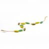 Glass necklace green-and-gold - necklace-gold, genuine murano glass green
