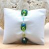 Sasso bicolore green - green and blue murano glass bracelet real jewel of venice italy