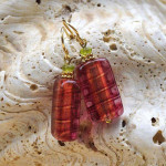 Strawberry murano glass earrings