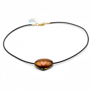 Triangolo amber - colar amber de vidro de murano veneza