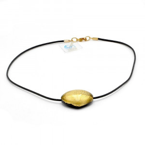 Triangolo gold - gold murano glass pendant