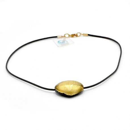 Triangolo gold - gold murano glass pendant